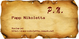 Papp Nikoletta névjegykártya