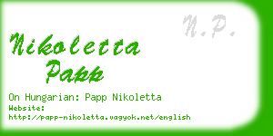 nikoletta papp business card